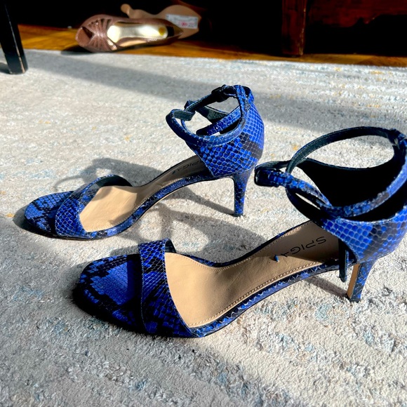 Via Spiga Shoes - Via Spiga Spring + Summer Sandals - royal blue snake skin